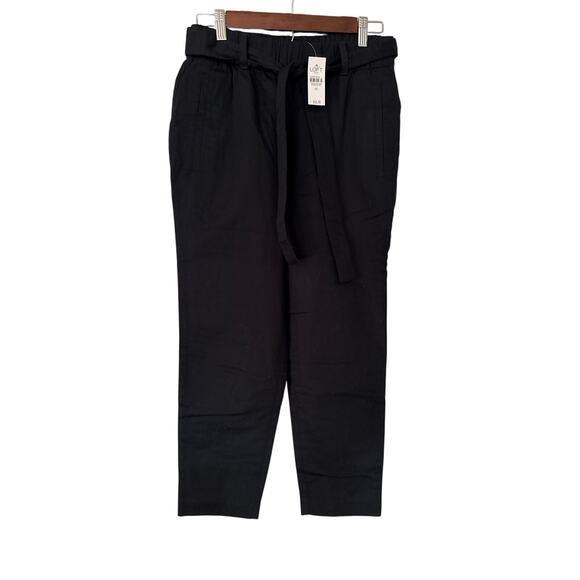 Loft Factory Tie Wasit Pull Up Tapered Ankle Pants XS Staple Classic Casual NEW - Picture 1 of 8